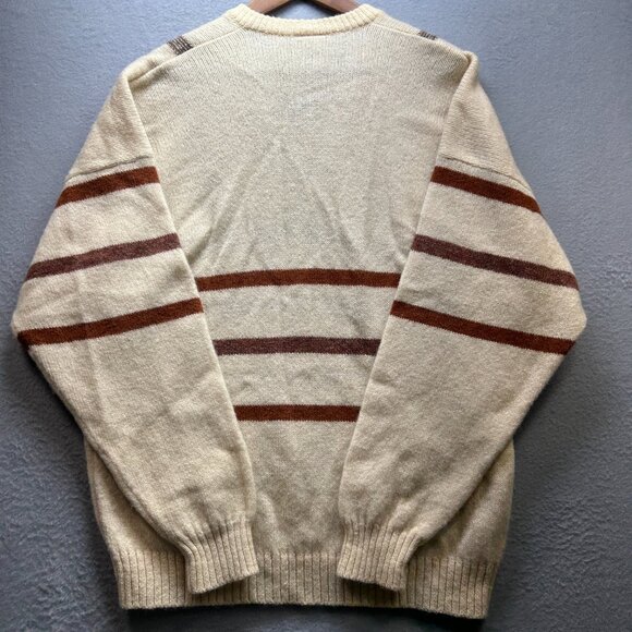 Vintage Sweater Mens XL Shetland Wool V Neck Made England 90s Layering Granola - Picture 14 of 16